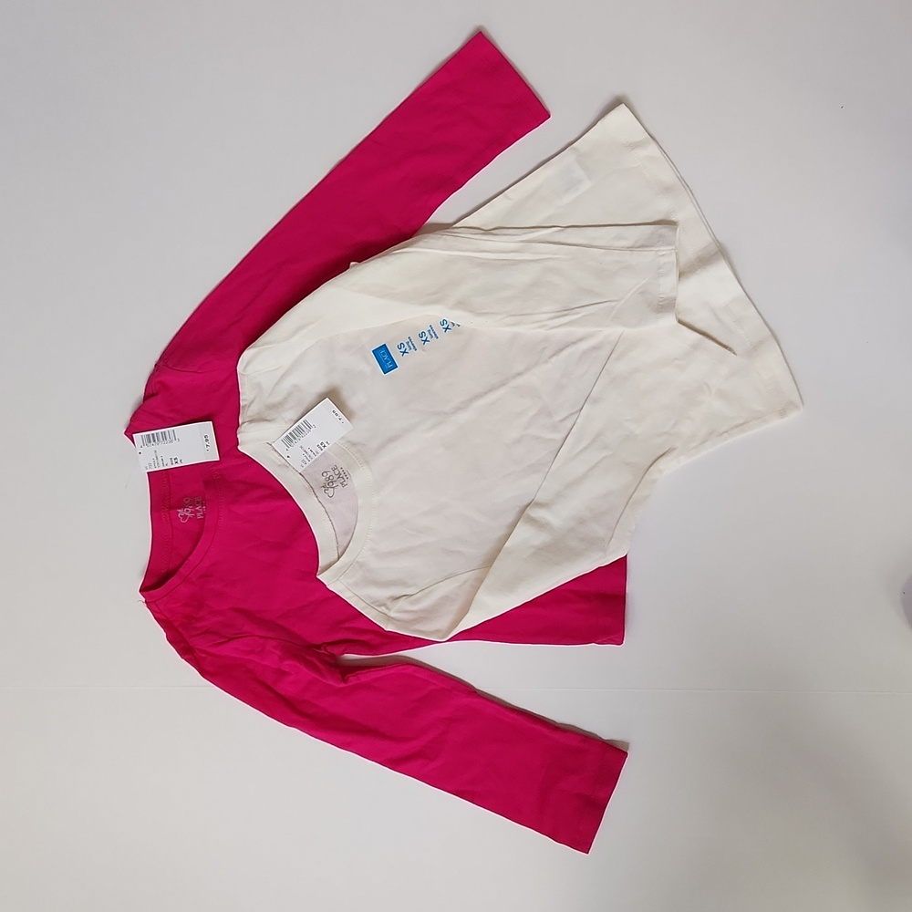 Children's Place Pink/White long sleeve T-shirts, S4